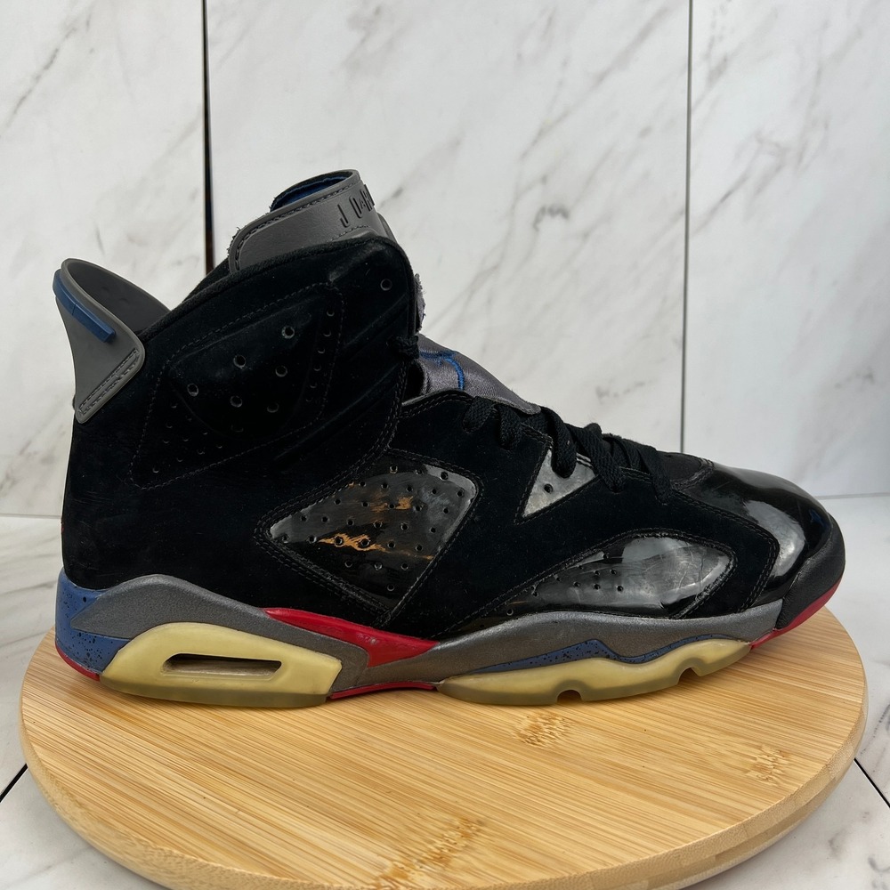 2010 Nike Air Jordan 6 Retro Pistons Mens Size 12.5 Black Sneakers 384664-001